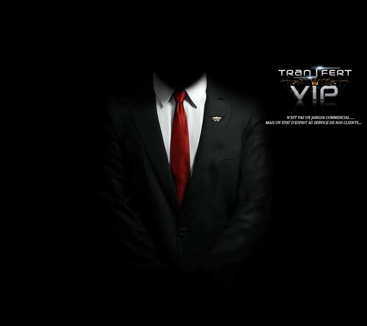 Transfert VIP Val Thorens terms and conditions - chauffeur in a suit and Transfert VIP logo