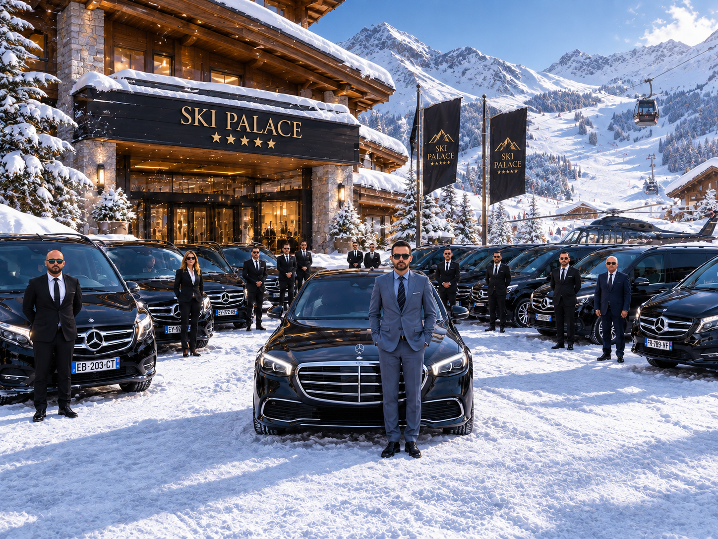 Private driver in Val Thorens - Transfert VIP Mercedes fleet in winter
